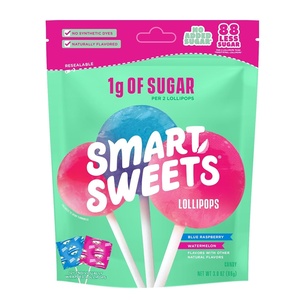 image:imageSmart Sweets Blue Raspberry Watermelon Lollipops Multipack 3 OunceLollipops