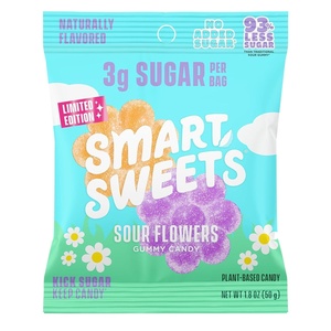 image:imageSmartSweets Sour Flowers Limited Edition Easter Candy Plant Based Gluten Free Gummies Healthy Snacks for Adults amp Kids 3g Sugar Per Bag No Artificial Sweeteners 50g Bags 14 Pack