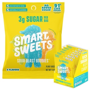 image:imageSmartSweets SweetChews Chewy Candy Gluten Free Plant Based Healthy Snacks for Adults amp Kids Low Sugar Pink Punch amp Cherry Lemonade No Artificial Sweeteners 45g Bags 4 PackSour Blast Buddies