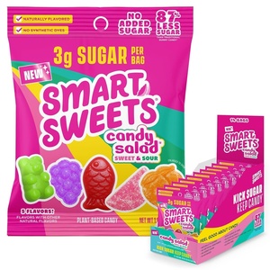 image:imageSmartSweets Variety Pack Gluten Free Gummies Plant Based Snacks for Adults amp Kids Chewy Candy Low Sugar Includes Sweet Fish Sourmelon Bites Peach Rings amp Sour Blast Buddies 50g Bags 8 PackCandy Salad 14 Pack