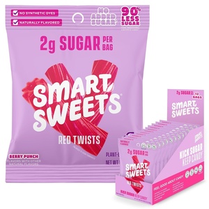 image:imageSmartSweets Variety Pack Gluten Free Gummies Plant Based Snacks for Adults amp Kids Chewy Candy Low Sugar Includes Sweet Fish Sourmelon Bites Peach Rings amp Sour Blast Buddies 50g Bags 8 PackClassic